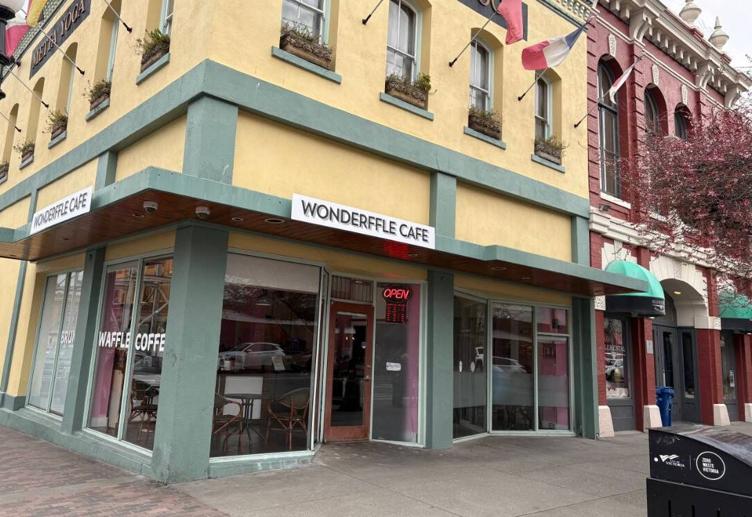Wonderffle Cafe on the corner of Yates and Broad in downtown Victoria